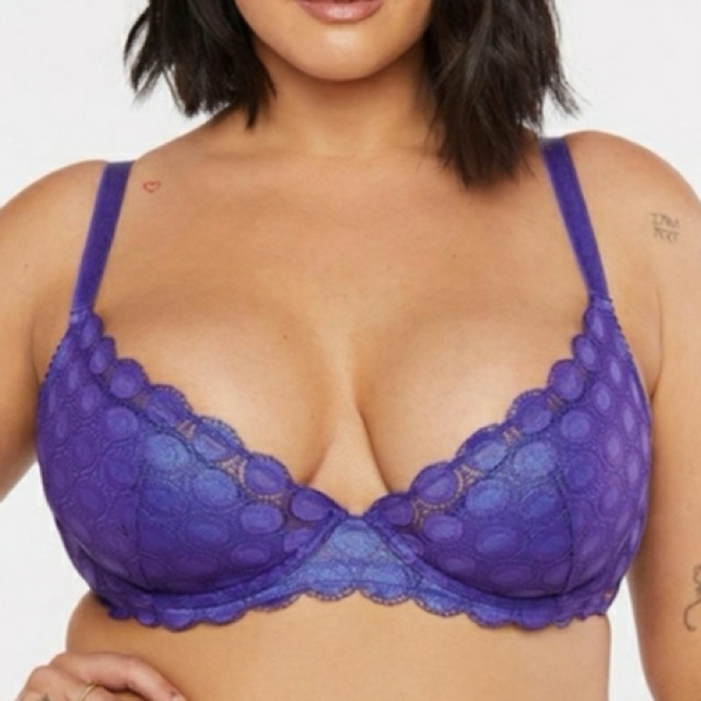 Savage X Fenty Lace Wired Purple Bra
